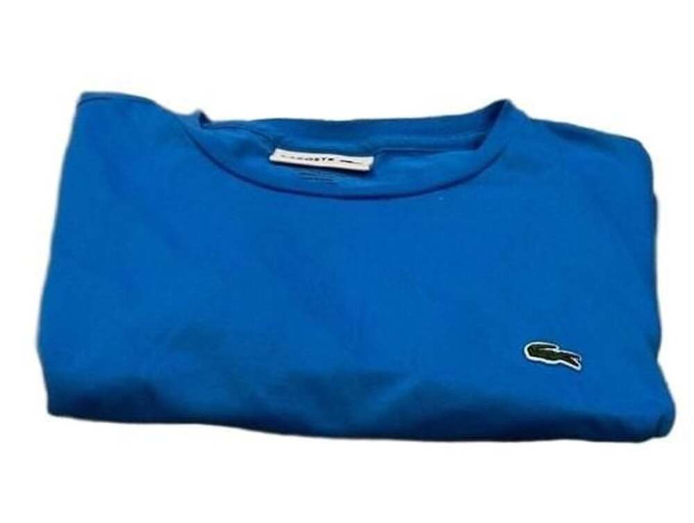 Men's Lacoste Soft Pima Cotton Crew Neck T-Shirt – Solid Blue (Size US M)